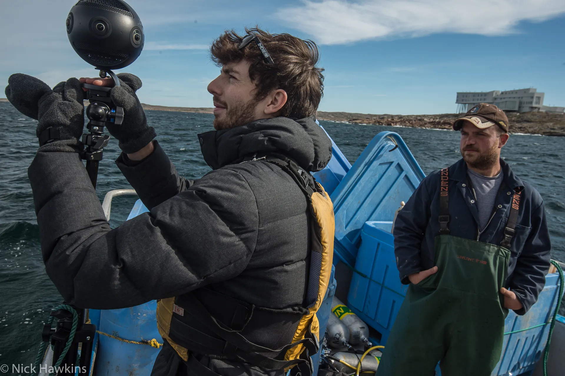 Théo Belnou con la cámara 360 Insta360 Pro 2 - Ocean School Fogo Island